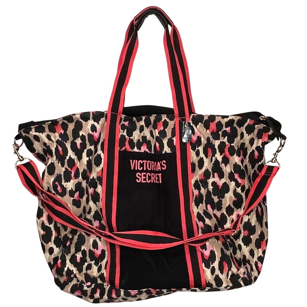 Victoria's Secret Pink Leopard Print Tote Bag Travel Weekender Gym Bag 2000s Y2K